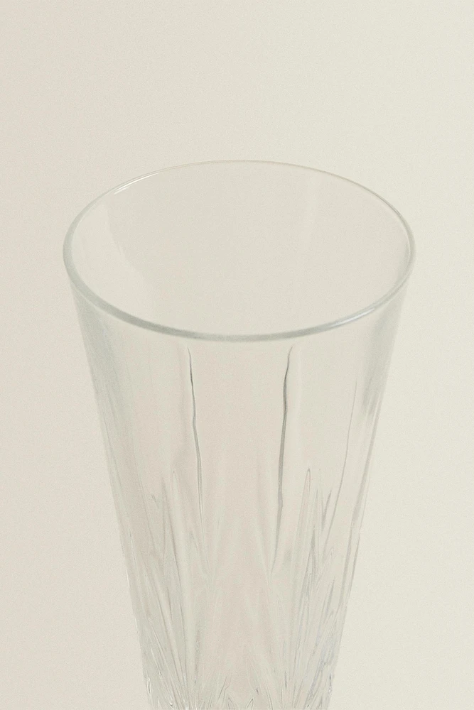 FLÛTE VERRE CRISTALLIN TAILLÉ