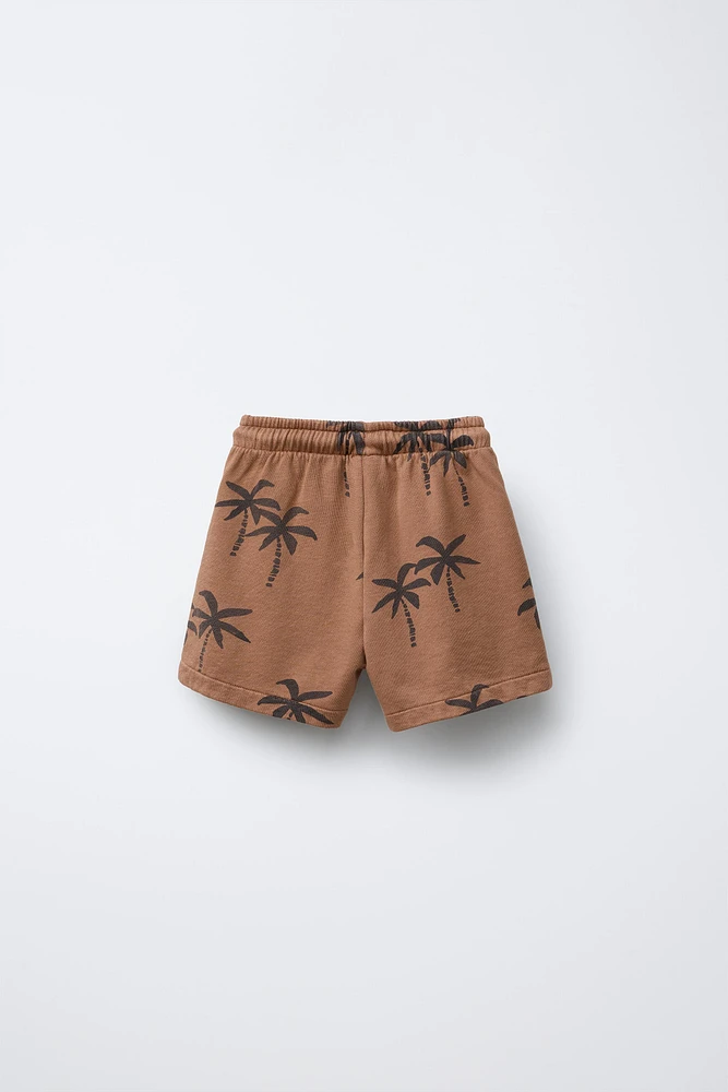 BERMUDA TEXTURÉ À PALMIERS