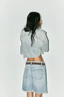 MID-RISE RIPPED TRF DENIM SHORTS