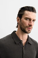 LINEN BLEND POLO SHIRT