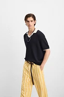 POLO EN MAILLE CONTRASTÉE