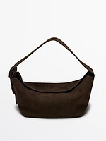 Split suede leather shoulder bag