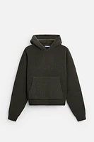 STRUCTURED KNIT TEXTURED SWEATSHIRT