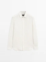 Chemise lin regular à rayures