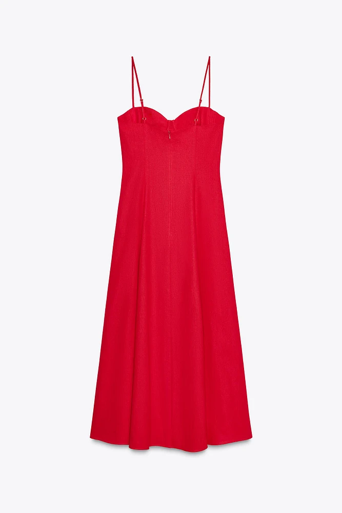 LINEN MIDI CORSET DRESS