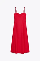 LINEN MIDI CORSET DRESS