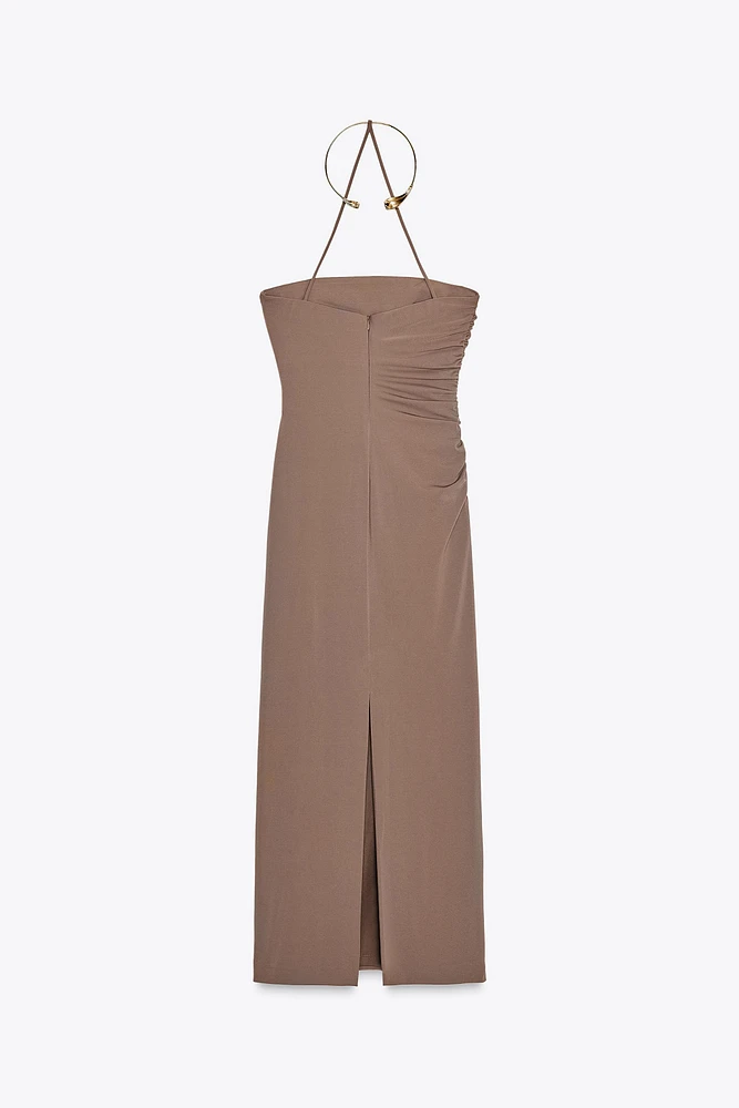 JEWEL NECKLACE MIDI DRESS