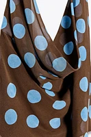 TOP HALTER À POIS ET FOULARD