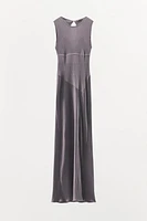 SATIN TRIM COMBINATION MAXI DRESS