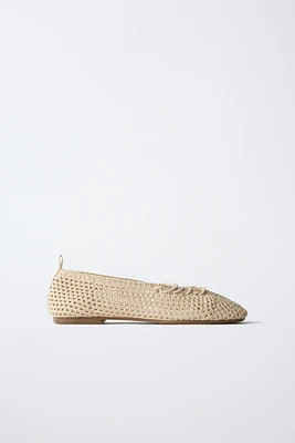 BALLERINES À LACETS EN CROCHET