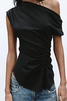 RUCHED ASYMMETRIC TOP