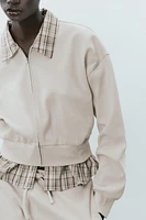 CONTRASTING POPLIN SWEATSHIRT
