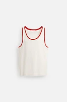 CONTRAST RIB TANK TOP