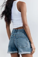 TRF HIGH-WAISTED MOM FIT DENIM SHORTS