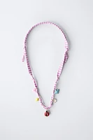GINGHAM BEAD NECKLACE