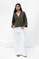 WIDE SLEEVE LINEN SHIRT