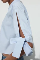 POPLIN SHIRT WITH TIES
