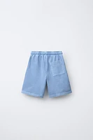 GARMENT DYE SLEEVELESS T-SHIRT AND BERMUDA SET