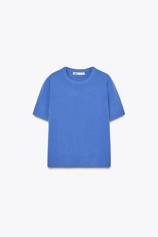 100% WOOL SHORT SLEEVE TOP