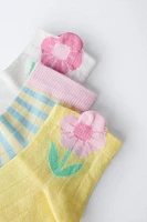 THREE-PACK OF FLORAL SOCKS