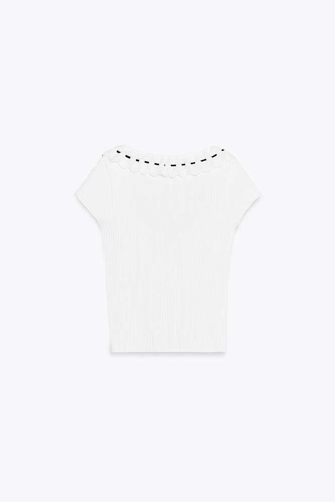 ROMANTIC RIBBED T-SHIRT