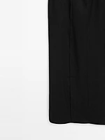 Strappy linen midi dress