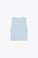 CONTRAST TRIM KNIT TOP