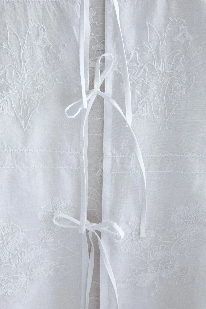 CHEMISE COTON FLEUR BRODÉES