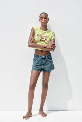 WASHED T-SHIRT WITH TEXT
