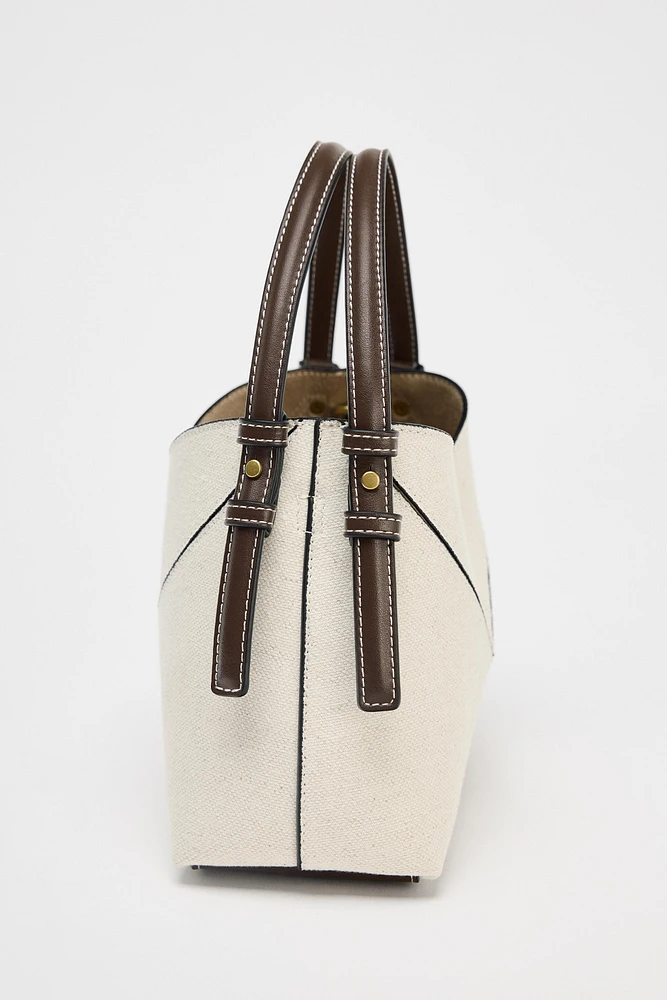 MINI SAC SHOPPER CANVAS CONTRASTE