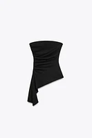 TEXTURED BANDEAU TOP