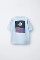 PRINTED AND EMBROIDERED T-SHIRT