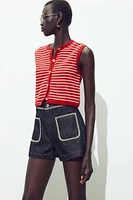 TOP GILET JACQUARD BOUTONS