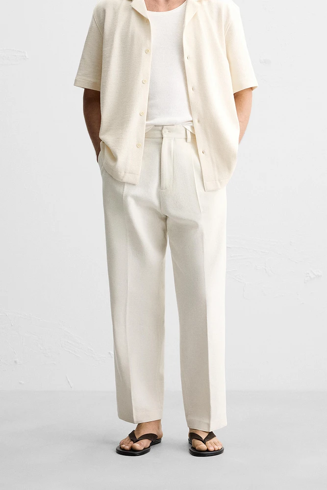 TEXTURED REGULAR FIT PANTS