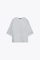 CHEMISE À RAYURES AVEC LIN