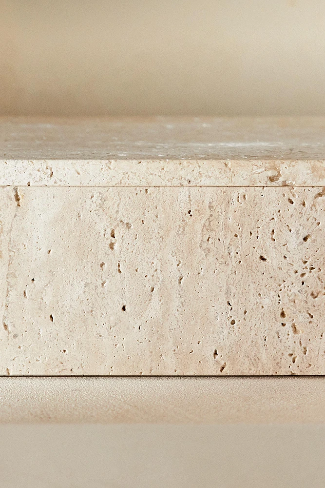 BEIGE MARBLE BATHROOM STORAGE BOX