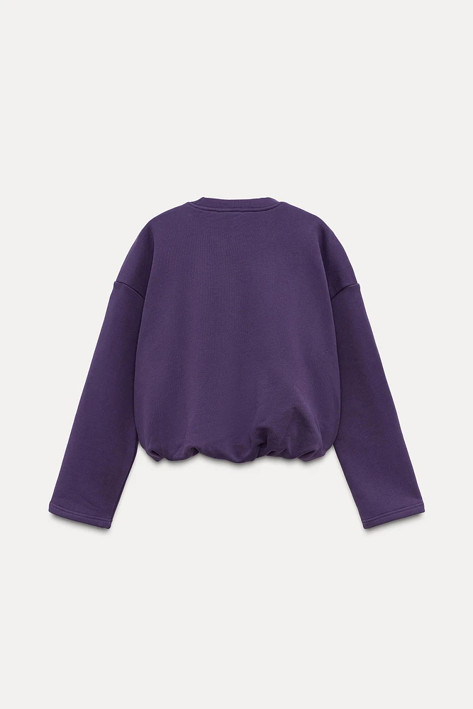 GATHERED CROPPED SWEATSHIRT