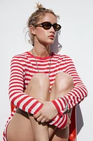PULL EN JERSEY À RAYURES