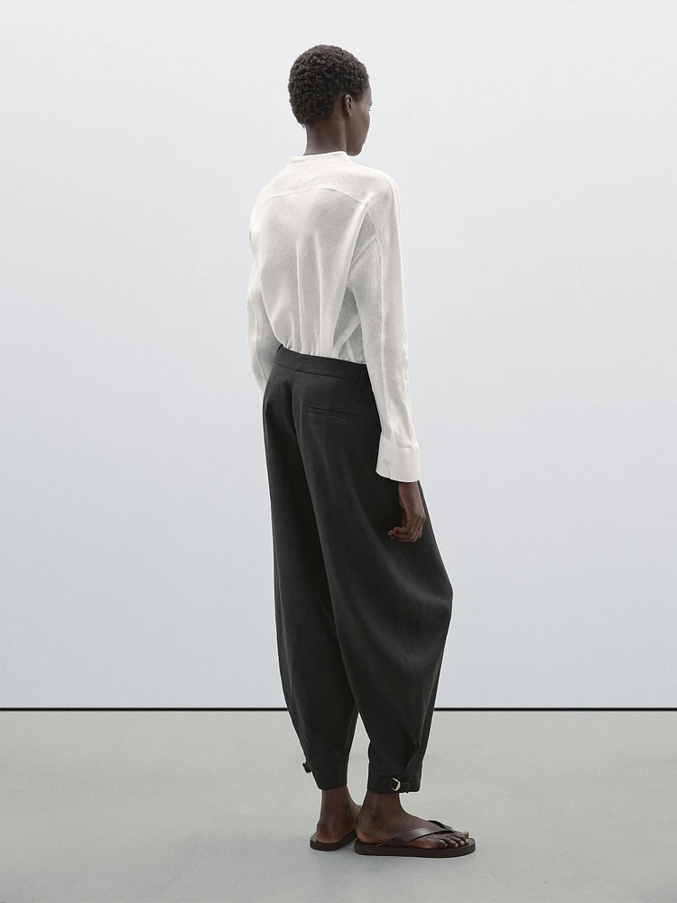 Pantalon bouffant avec boucle dans le bas