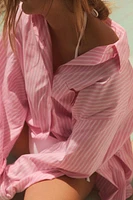 STRIPED OVERSIZED POPLIN SHIRT