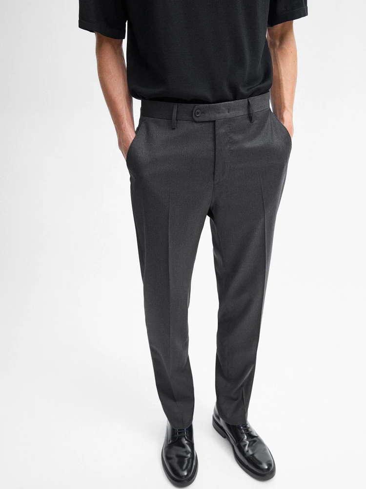 Plain wool suit pants