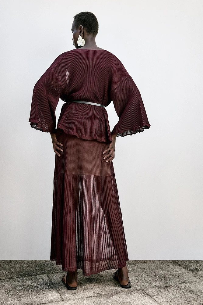 RIB KNIT CARDIGAN WITH BELT
