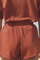 WASHED EFFECT PLUSH SWEATSHIRT