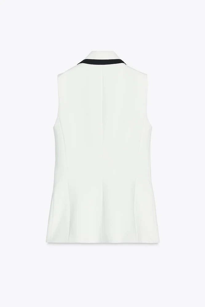 CONTRAST PIPING VEST