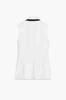 CONTRAST PIPING VEST