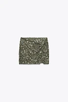 KNOTTED SEQUIN SKORT