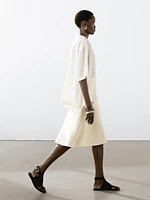 Flowing satin-effect skirt