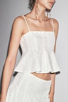 ZW COLLECTION EMBROIDERED GODET TOP