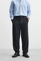 WOOL BLEND STRAIGHT FIT PANTS