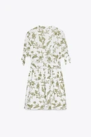 ROBE COURTE IMPRIMÉE BRODÉE AJOURÉE